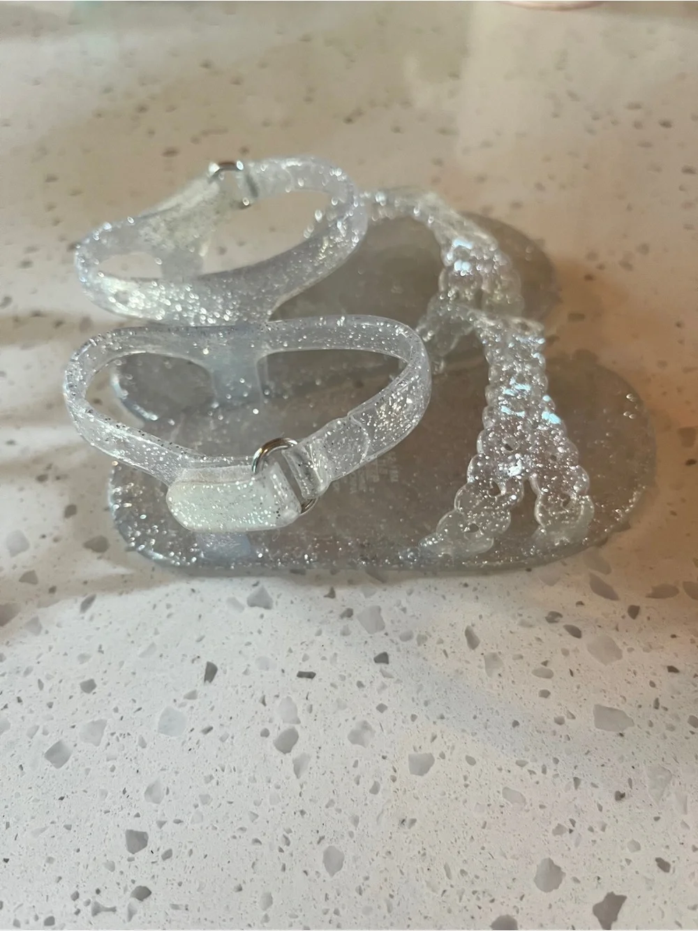 Kids Clear Glitter Jelly Sandals